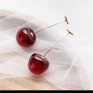 Anthropologe Cherry Red Dangle Earrings